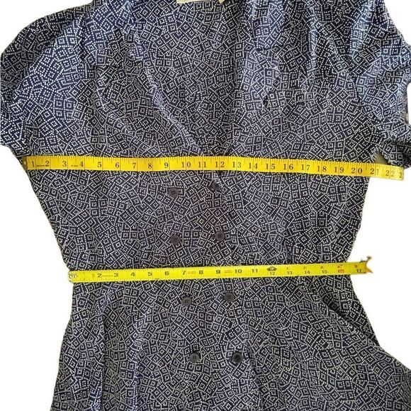 Liz Claiborne short sleeve blue & white button up summer midi dress sz 12 - Picture 4 of 7